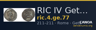 RIC IV Geta 77 — CANOA