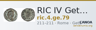 RIC IV Geta 79 — CANOA