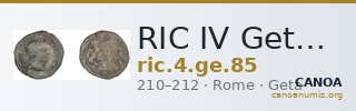 RIC IV Geta 85 — CANOA
