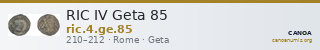 RIC IV Geta 85 — CANOA