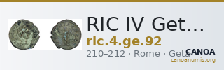 RIC IV Geta 92 — CANOA