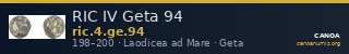 RIC IV Geta 94 — CANOA