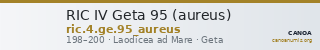 RIC IV Geta 95 (aureus) — CANOA