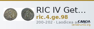 RIC IV Geta 98 — CANOA