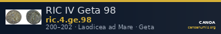 RIC IV Geta 98 — CANOA