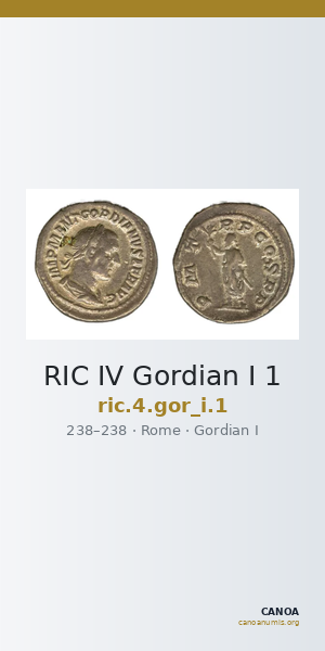 RIC IV Gordian I 1 — CANOA