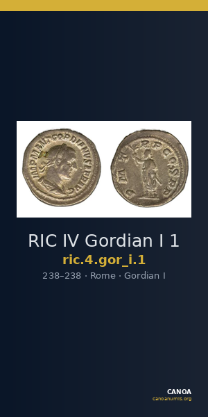 RIC IV Gordian I 1 — CANOA