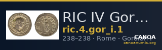 RIC IV Gordian I 1 — CANOA