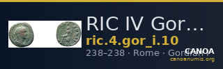RIC IV Gordian I 10 — CANOA