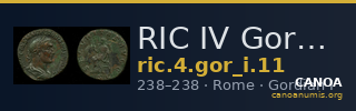 RIC IV Gordian I 11 — CANOA