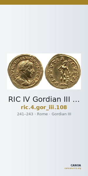 RIC IV Gordian III 108 — CANOA