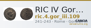 RIC IV Gordian III 109 — CANOA