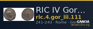 RIC IV Gordian III 111 — CANOA