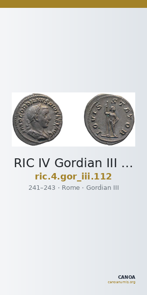 RIC IV Gordian III 112 — CANOA