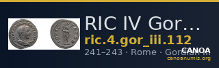 RIC IV Gordian III 112 — CANOA