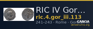 RIC IV Gordian III 113 — CANOA