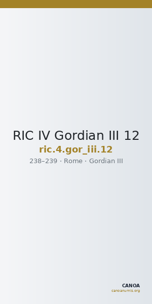 RIC IV Gordian III 12 — CANOA