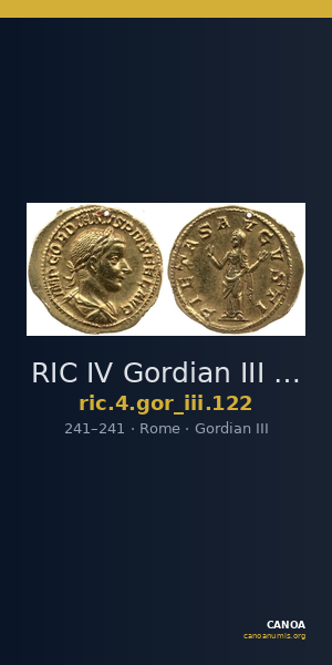 RIC IV Gordian III 122 — CANOA