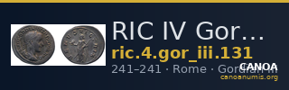 RIC IV Gordian III 131 — CANOA
