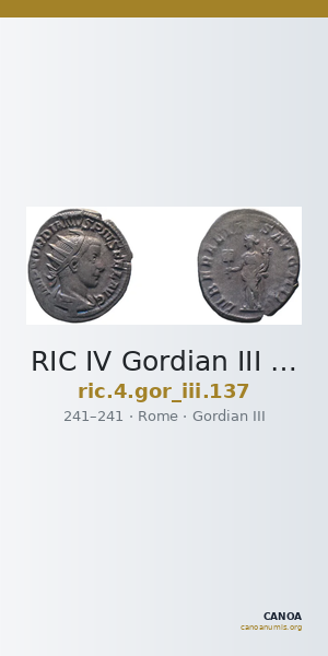 RIC IV Gordian III 137 — CANOA