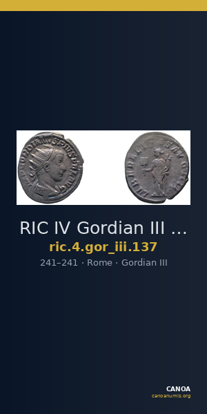 RIC IV Gordian III 137 — CANOA