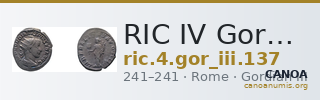 RIC IV Gordian III 137 — CANOA