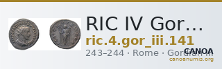 RIC IV Gordian III 141 — CANOA