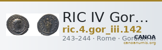 RIC IV Gordian III 142 — CANOA