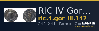 RIC IV Gordian III 142 — CANOA