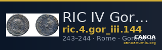 RIC IV Gordian III 144 — CANOA