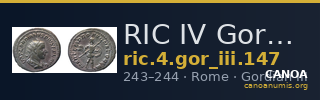 RIC IV Gordian III 147 — CANOA