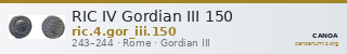 RIC IV Gordian III 150 — CANOA