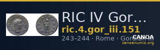 RIC IV Gordian III 151 — CANOA
