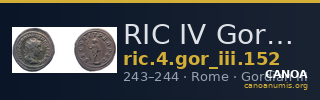 RIC IV Gordian III 152 — CANOA