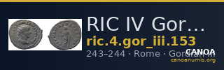 RIC IV Gordian III 153 — CANOA