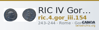 RIC IV Gordian III 154 — CANOA