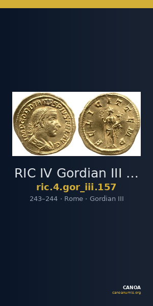 RIC IV Gordian III 157 — CANOA