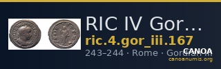 RIC IV Gordian III 167 — CANOA