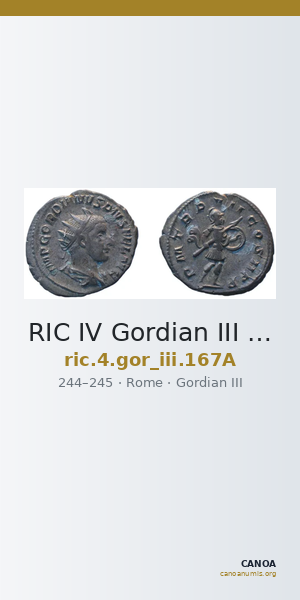 RIC IV Gordian III 167A — CANOA