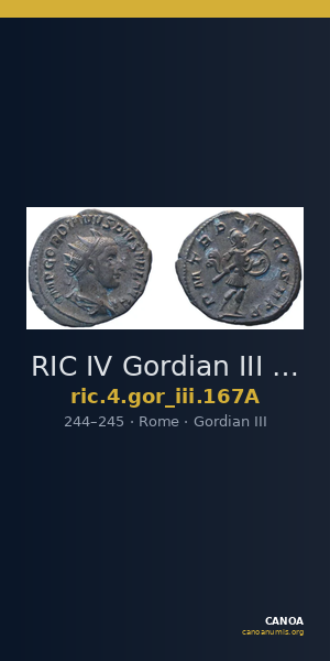 RIC IV Gordian III 167A — CANOA