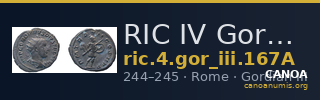 RIC IV Gordian III 167A — CANOA