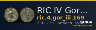 RIC IV Gordian III 169 — CANOA