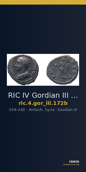 RIC IV Gordian III 172b — CANOA
