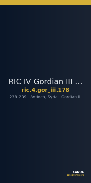 RIC IV Gordian III 178 — CANOA