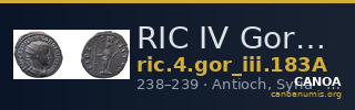 RIC IV Gordian III 183A — CANOA