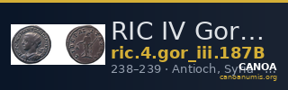 RIC IV Gordian III 187B — CANOA