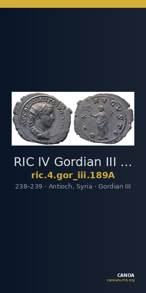 RIC IV Gordian III 189A — CANOA