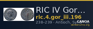 RIC IV Gordian III 196 — CANOA