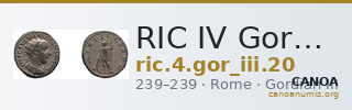 RIC IV Gordian III 20 — CANOA