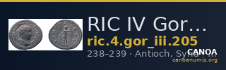 RIC IV Gordian III 205 — CANOA